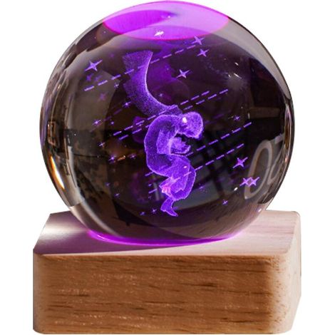 3D-Galaxie-Kristallkugel-Nachtlicht, kreatives Geburtstagsgeschenk, USB-Anschluss, Holzsockel, für Wohn- oder Schlafzimmer – Absatz 11 (1/5)