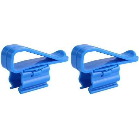 Supports de tuyau de filtre d'aquarium en plastique bleu- lot de 2- avec pince de pompe- pour le nettoyage et les changements d'eau - peuvent fixer des tuyaux de 8 à 25 mm. (1/5)