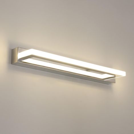 Lampe LED Miroir Salle de Bains 9W 800LM 42cm Blanc Neutre 4500K, Applique Murale Moderne Argent pour Miroir Armoire Toilette