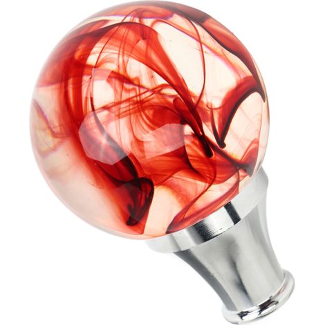 Pommeau de levier de vitesse style JDM avec 3 adaptateurs, forme sphérique, pour véhicules à transmission manuelle et automatique, rouge. (1/5)