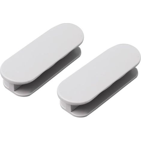 Instalación sin taladros. Apto para puertas, muebles y puertas y ventanas de cristal. Dimensiones: 9 x 3,2 x 2,0cm (gris, juego de 4). (1/5)
