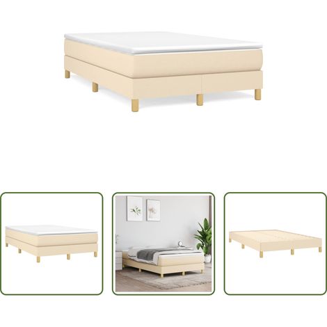 Matelas à ressorts ensachés - Sommier à lattes de lit avec matelas crème 120x190 cm tissu (1/5)