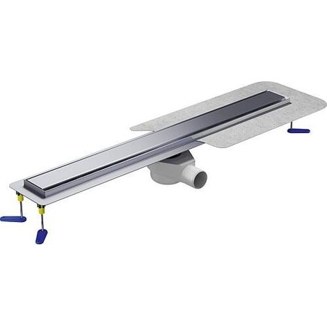 Caniveau de douche en inox SIEME 800mm, hauteur de montage à partir de 95 mm avec grille de retournement