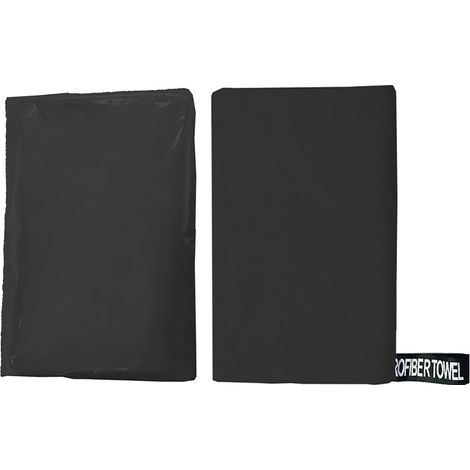 Serviette en Microfibre à Séchage Rapide 76x152 cm – Serviette de Sport Double Face pour Yoga, Fitness et Natation – Ultra-Absorbante, Compacte et Portable, Noire-x