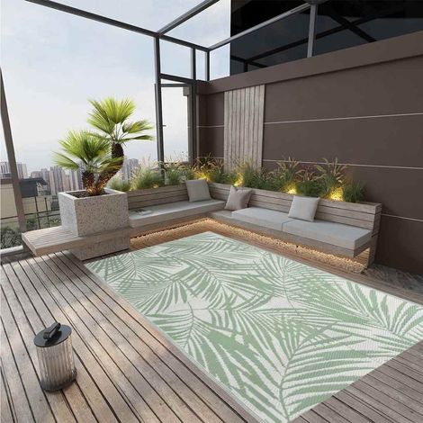 Tapis d'extérieur Terrasse Salon Cuisine - Tapis de jardin Vert 190x290 cm PP BV609261 - BonneVie (1/5)