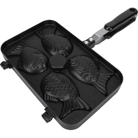 Taiyaki – moule à gâteau en forme de poisson, gaufrier antiadhésif pour la maison, bricolage, fête, dessert, faire 4. (1/5)