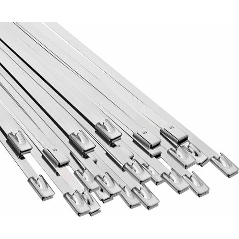vidaXL Atadura de Cables 25 uds. 4,6 x 150 mm Plateado (1/2)