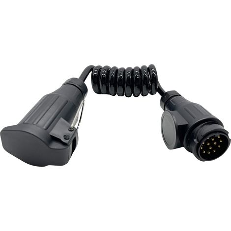 Cable Remorque, 13 à 13 Poliger Câble D'extension Spirale 1.0 M Caravane Rallonge Connecteur de Câblage Prise pour Systèmes Transport Remorque Bateau Remorque Tracteur Véhicules (1/5)
