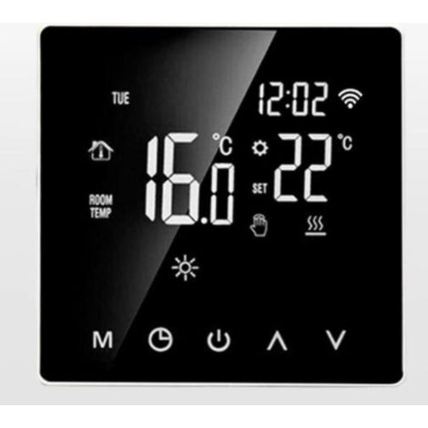 Régulateur de température intelligent chauffe - eau / gaz régulateur de température numérique LCD Programmable chaque semaine chauffe - eau antigel régulateur de température sans wifi - (police blanch