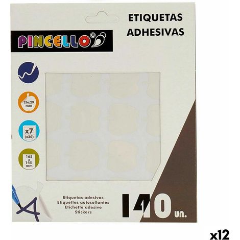 Étiquettes adhésives Pincello Blanc 17 x 4 x 19 cm 22 x 49 mm Pomme (12 Unités)