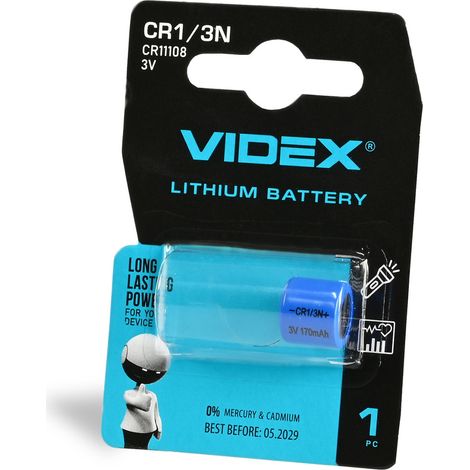 1 batteria al litio Videx CR CR1/3N 3V 170 mAh, potente e durevole