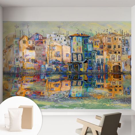 Tapete Tapete Vliestapete mit Kleber - Fototapete mit Motiv - Wandtapete modern - Wanddeko Magische Stadt 152x104 cm (1/5)