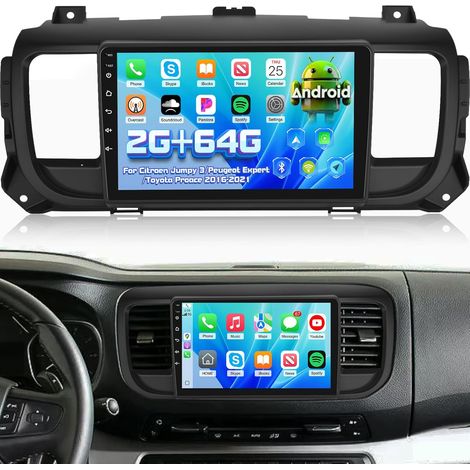 [2G+64G] Android Autoradio pour Citroen Jumpy 3/Peugeot Expert/Toyota Proace 2016-2021 avec sans Fil Carplay et Android Auto, Écran Tactile HD de 9 Pouces avec GPS/WiFi/Bluetooth/EQ/FM RDS (1/5)