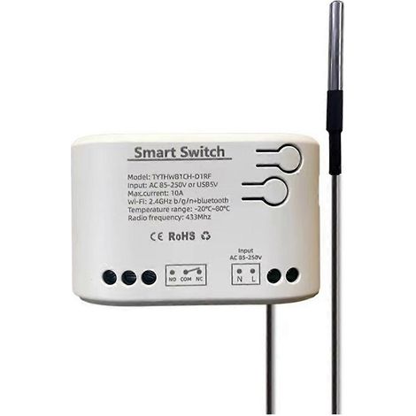 Interrupteur WiFi Tuya Smart Life avec capteur de température, thermostat et relais à contact sec passif (1/5)