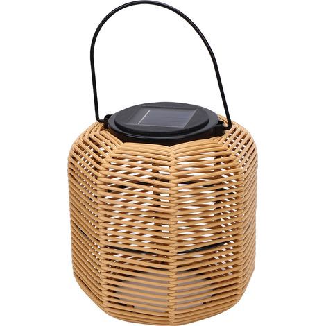 Outdoor solar lantern, waterproof, hanging, made of plastic and rattan, decorative light, for camping, garden, yard, pathway, patio table (1/5)