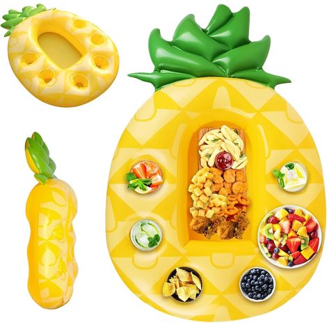 Porte-gobelets 7 emplacements pour Piscine – Porte-gobelets Gonflable en Forme d'ananas, Grande capacité, idéal pour Les fêtes d'été, la Plage et la Piscine (1/5)