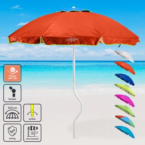 Ombrellone mare GiraFacile 200 Cm Protezione uv spiaggia pesca Ermes - Arancione