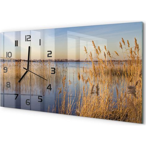 Horloge Murale Facile à Suspendre 60x30 cm Décoration Murale Élégante Roseau d'eau (1/5)