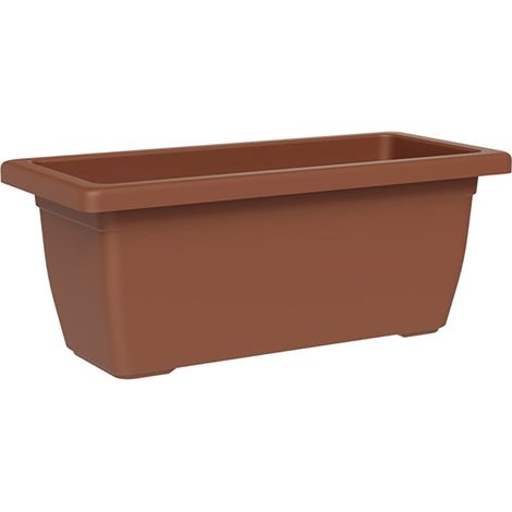 Vaso Rettangolare a Cassettone Outdoor Tera Tikal Clay 52x30 cm in Plastica Argilla