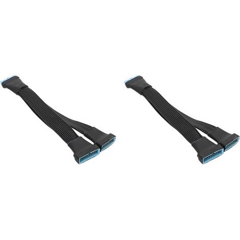 2X Cable Répartiteur USB 3.0 Femelle Vers Male 19/20 Broches 2 pour Accessoires de Carte Mère, Rallonge Interne. (1/5)