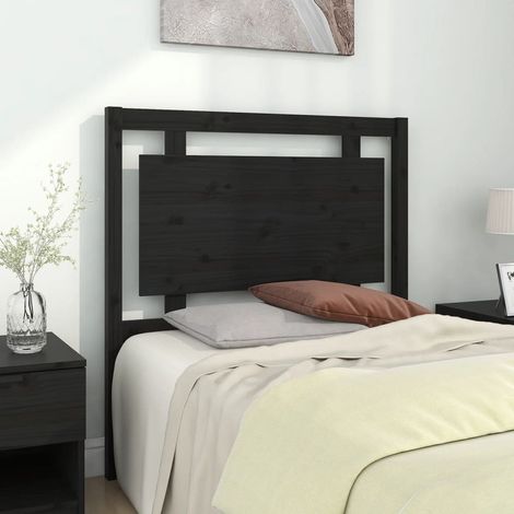 Tête de lit Design industriel - Pour Lit adulte - Noir 95,5x4x100 cm Bois massif de pin Chic-138189 (1/5)