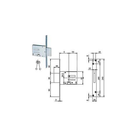Serrature da infilare doppia mappa 661 - Misure: mm 60 (661604N)