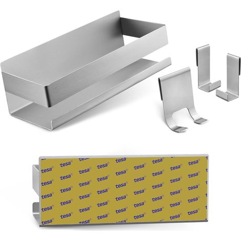 étagère de Douche étagère de Salle de Bain sans perçage - Très Bonne Tenue grâce à la Bande adhésive de Montage - Acier Inoxydable (brossé) (1/4)