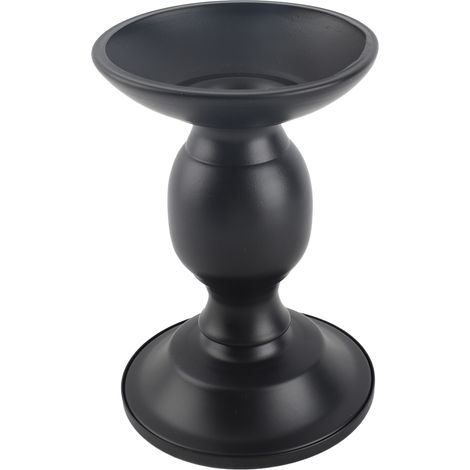 Porte-bougie pilier en métal noir mat antirouille, ornement pour table à manger (1/5)