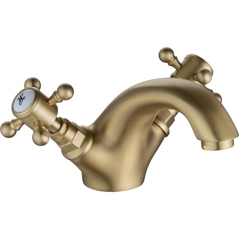 Signature Greenwich Mono Basin Mixer Tap with Pop Up Waste - Brushed Brass (1/3)