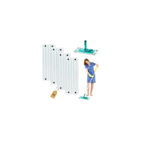 Set di 4 testine di ricambio in microfibra per mocio Leifheit Clean Twist XL Micro Duo, per una pulizia efficace di tutti i pavimenti - Crezuo