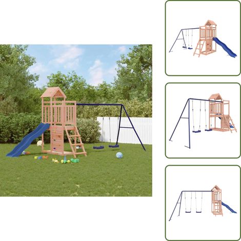 Columpios para niños - vidaXL Parque infantil de exterior madera maciza Douglas - Juegos al aire libre