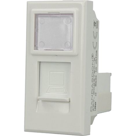Presa Dati RJ45 CAT6 Bianco Coperchio Compatibile Bticino Axolute (1/2)