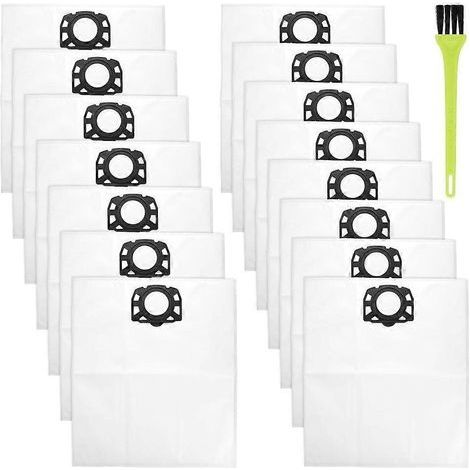 Lot de 15 sacs pour aspirateur Kärcher WD4, WD5, WD6, WD5P, WD6P, MV4, MV5 et MV6 grands sacs à poussière avec brosse de nettoyage. (1/5)