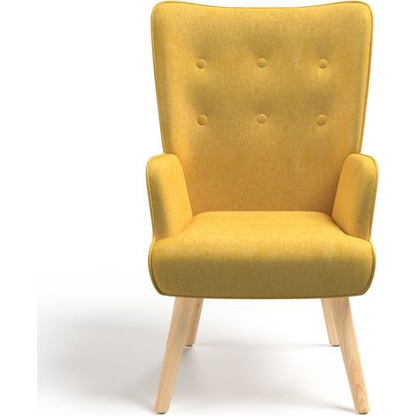 Poltrona scandinava IVAR in tessuto giallo (1/5)