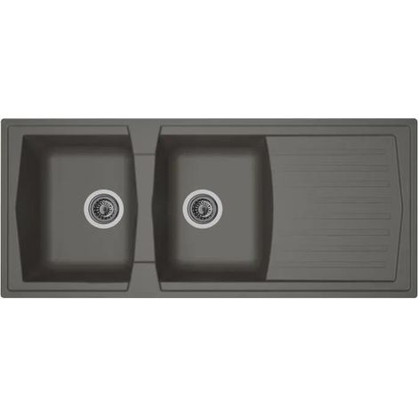 Lavello da incasso Stradour grigio cemento a due vasche