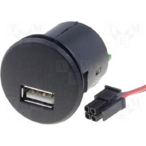 CONVERTISSEUR 12VOLT 5 VOLT 2-1A SOCLE USB FEMMELLE A PERCER 10W