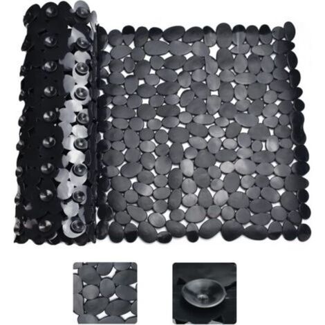 (88x40cm) Rutschfeste Duschmatte Schwarz Rechteck Rutschfeste Badewannenmatte Anti-Schimmel Badematte Rutschfeste Badewannenmatte