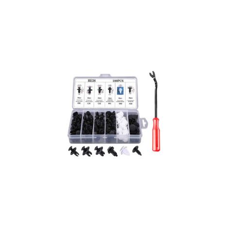 100 pezzi di rivetti, clip in plastica, clip universali in plastica per parafanghi, clip per auto, elementi di fissaggio per paraurti, bulloni ad espansione con elementi di fissaggio, strumenti di smo