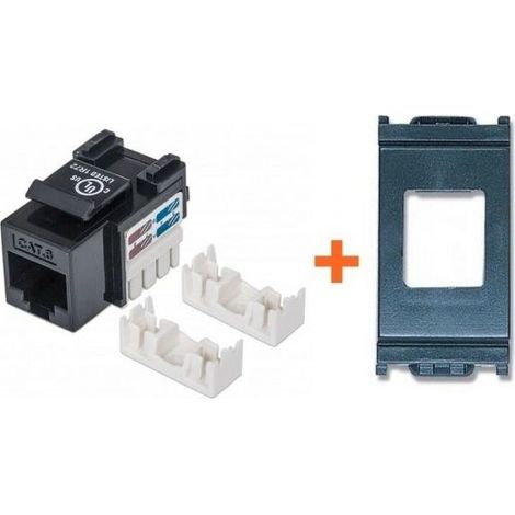 Presa di rete cat.6 utp serie vimar idea nera rj45 grigio scuro small
