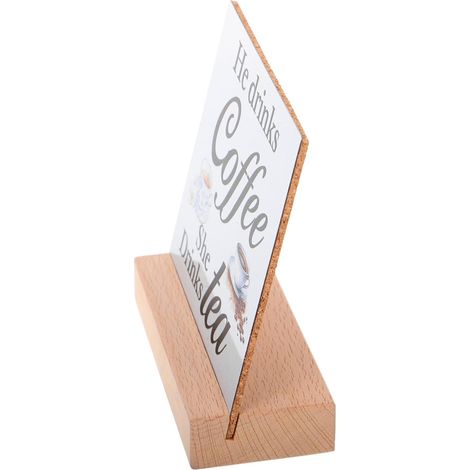 Décoration Bois Rustique et Créative pour Table, Panneau en Bois Résistant la Déformation, Accessoire Décoratif Convivial pour Intérieur et Salle à Manger (1/5)