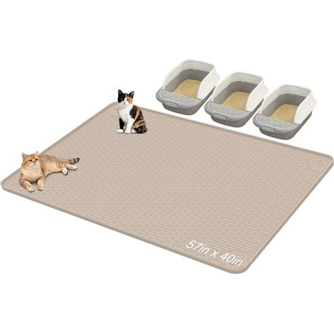 Silicone Cat Litter Mat, 145 x 102 cm, Khaki (1/5)