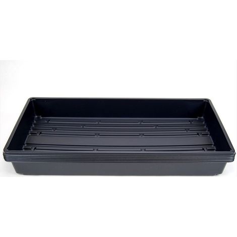Lot de 5 plateaux de plantation en plastique noir durable (sans trous de drainage) 54 cm x 28 cm - Fleurs, semis (1/5)