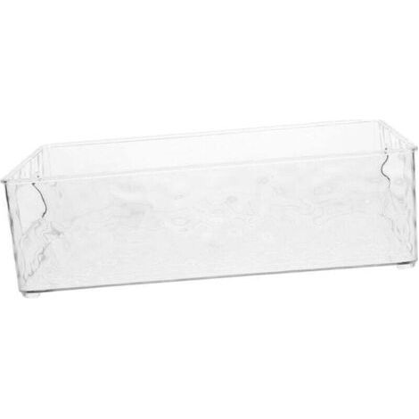 PA Organisateur de parfum élégant en acrylique, plateau de rangement pour cosmétiques et bijoux, plateau décoratif de bureau, présentoir multifonctionnel (blanc transparent) (1/4)