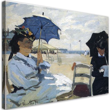 Tableau sur toile La plage de Trouville - Claude Monet 100x70 (1/5)