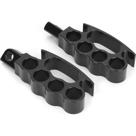 Repose-pieds avant moto CNC aluminium noir accessoire universel modifié (1/5)