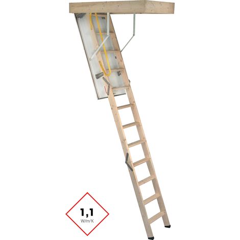 Minka Bodentreppe Complete aus Fichte mit U-Wert 1,1 W/m2K 220-280cm Raumhöhe 120x70cm Deckenöffnung (1/5)