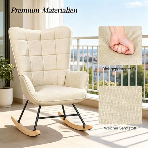 Fauteuil TV Élégant, Design Ergonomique, Chaise à Basculer, Fauteuil d'Appoint à Dossier Haut, Chaise de Lecture, Fauteuil de Détente, Lounge Chair (uniquement fauteuil TV) (1/5)