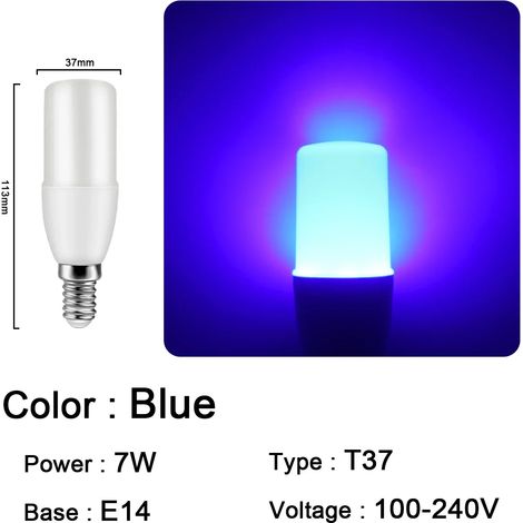 (T37 E14 Bleu, lot de 4) Ampoules LED, adaptées aux festivals, aux KTV, aux bars et aux vitrines de magasins. (1/3)