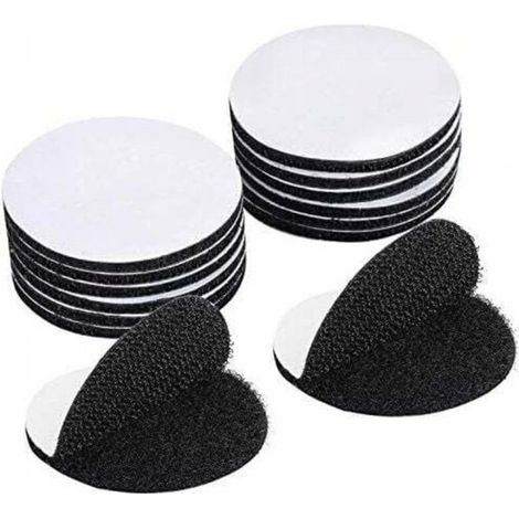 15 Pièces Noir Scratch Autocollant Double Face,Bande Auto-Adhésif, Adhesif Double Face Extra Fort, Rond (5 x 5cm) (1/4)