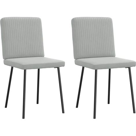 Lot de 2 Chaises à manger,Chaise de cuisine Gris clair Velours CFW18966 (1/5)